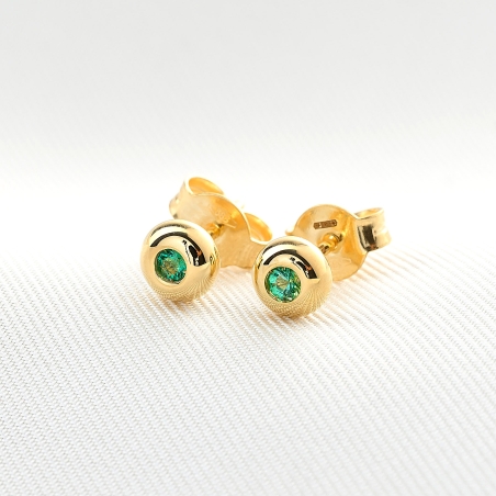 Cercei aur 14K One Emerald smarald natural