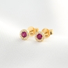 Cercei aur 14K Grace rubin natural si diamante