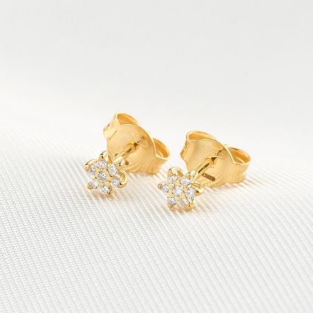 Cercei aur 14K cu diamante BloomLight