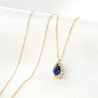 14K Gold Necklace 14K Delicate Drop Sapphire