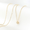 Colier fin aur 14K cu pandantiv floare din diamante.