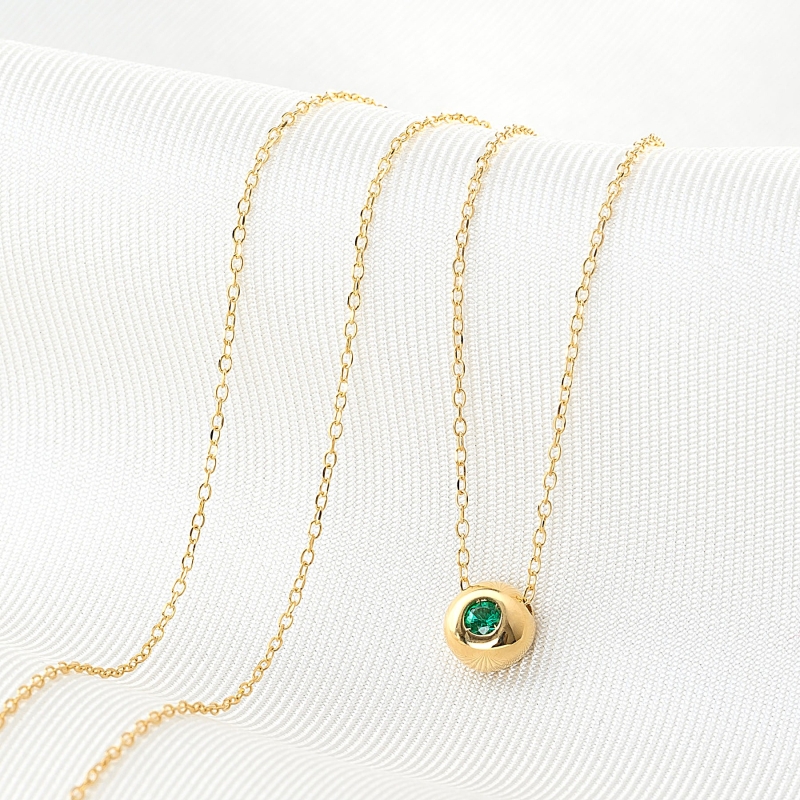 Colier aur 14K One Emerald smarald natural