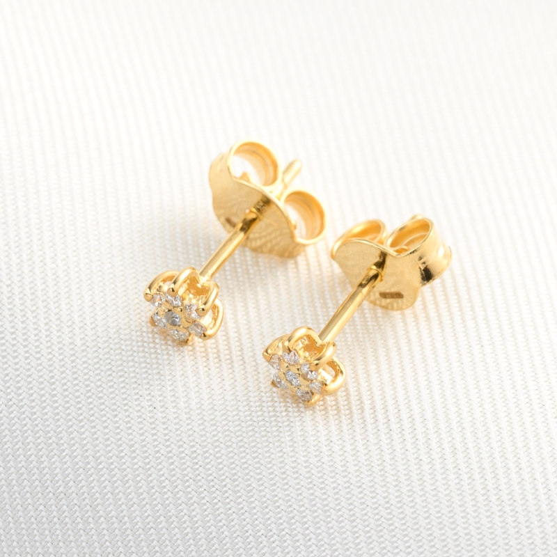 14K Gold Earrings 14K with diamonds BloomLight
