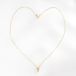 14K Gold Necklace 14K with diamond Believe In