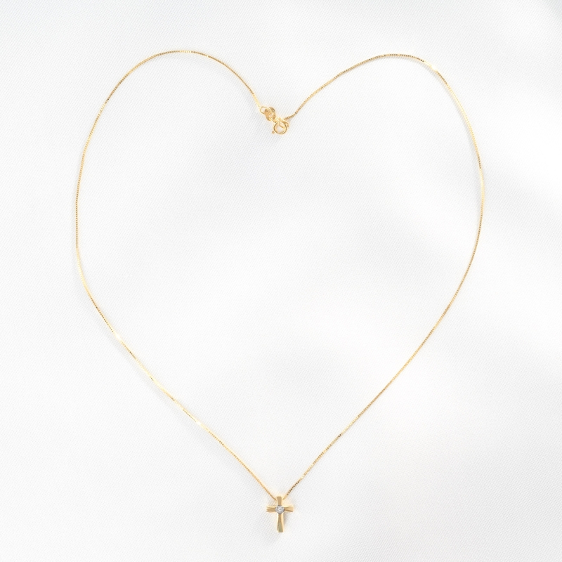 Colier aur 14K cu diamant Believe In