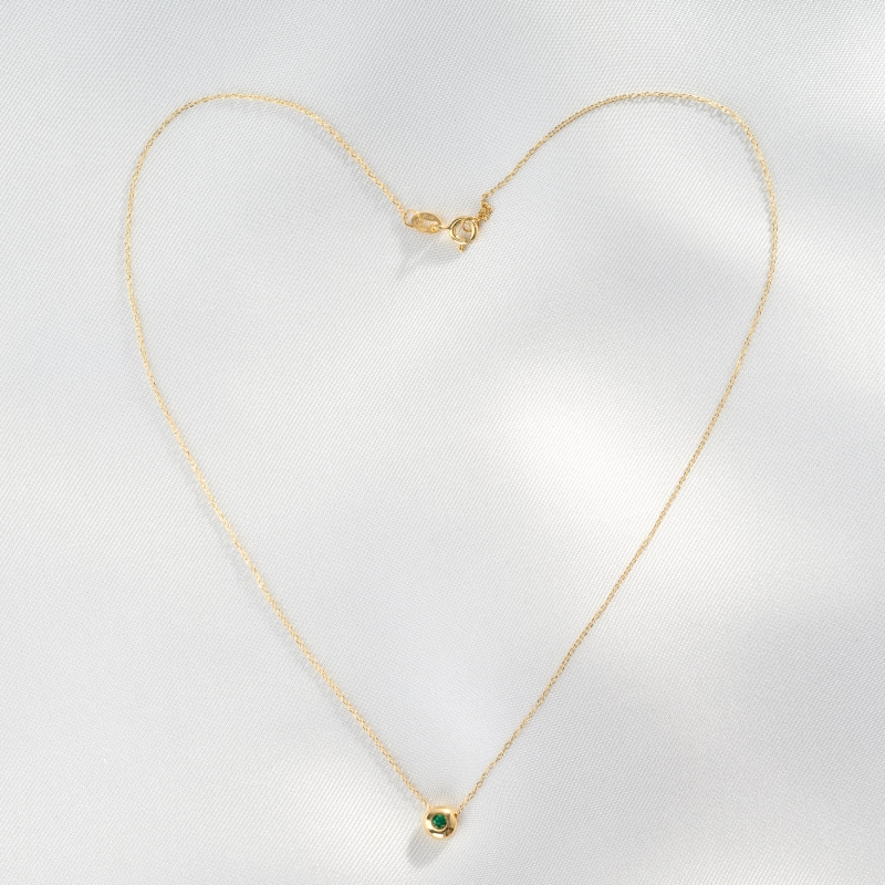 Colier aur 14K One Emerald smarald natural