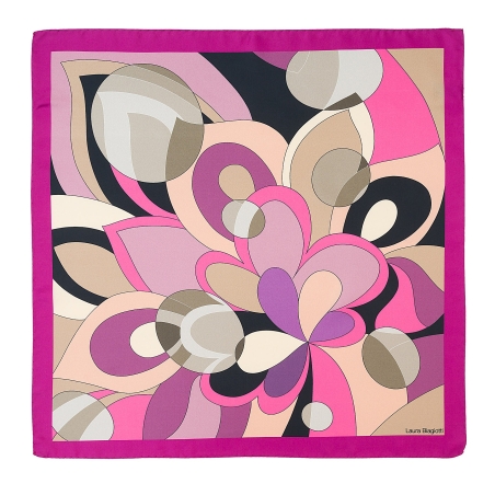 Esarfa matase S twill Bold Conversations in Pink