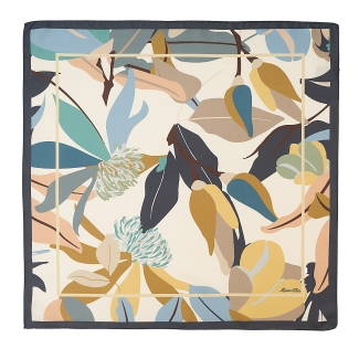 Silk Scarf S twill Reve Floral grey