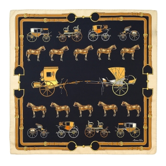 Esarfa matase S twill Royale black