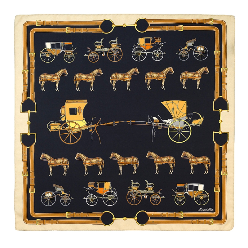 Silk Scarf S twill Royale black