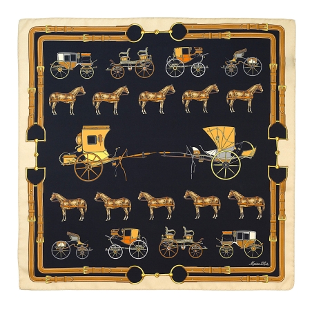 Silk Scarf S twill Royale black