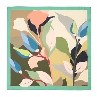 Silk Scarf S twill Reve Floral green