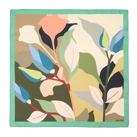 Esarfa matase S twill Reve Floral green