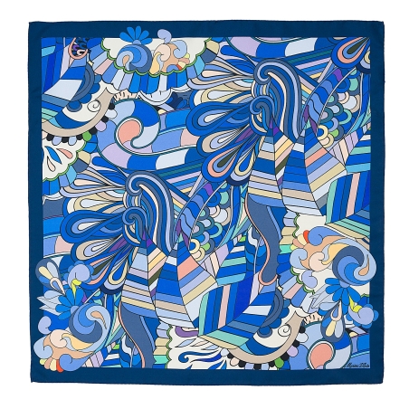 Silk Scarf S twill Untold Dreams blue