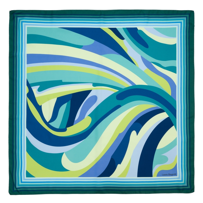 Esarfa matase twill 2Fluidity blue