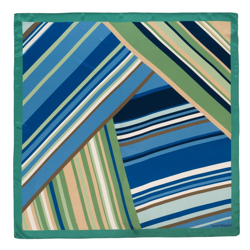 Esarfa matase Aligned Time vernil