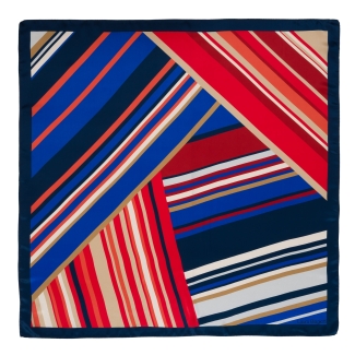 Silk Scarf Aligned Time red