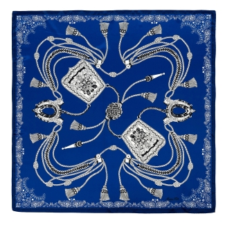 Silk Scarf ReWrite Heritage blue