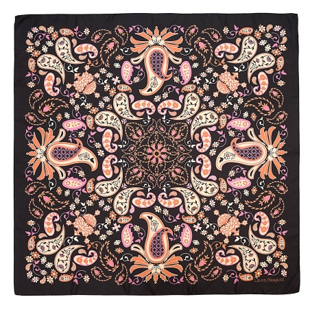 Silk Scarf twill Paisley Code brown
