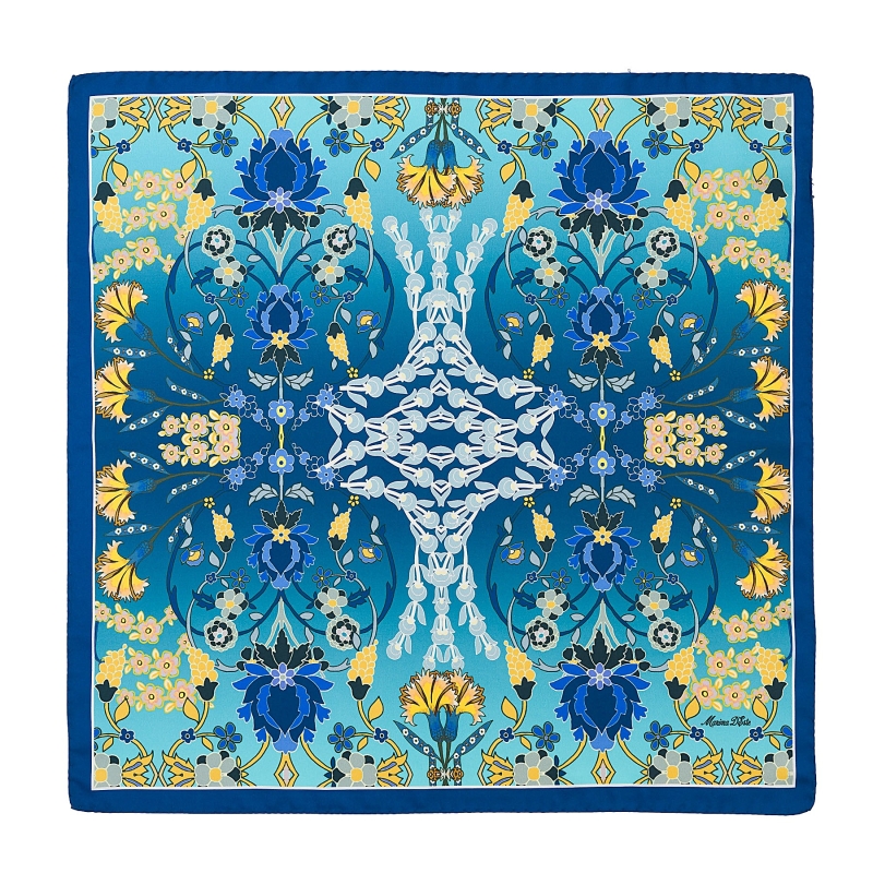 Silk Scarf S twill Solar Boheme bleu
