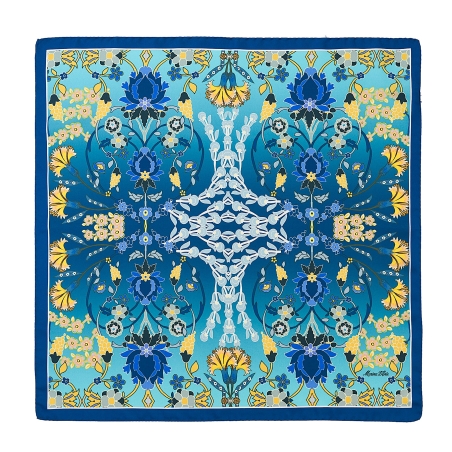Esarfa matase S twill Solar Boheme bleu