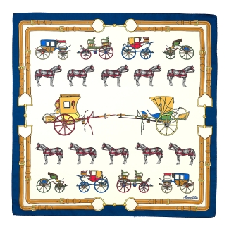 Silk Scarf S twill Royale ivoire