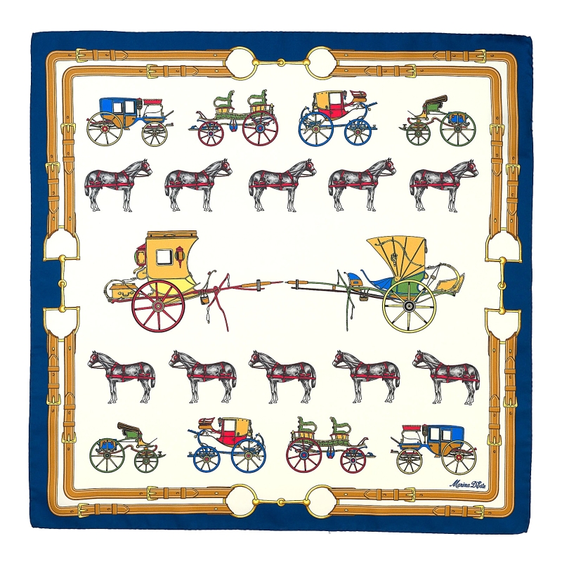 Silk Scarf S twill Royale ivoire