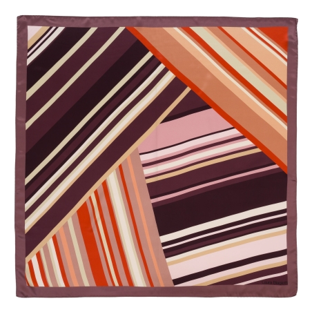 Silk Scarf Aligned Time chocolat