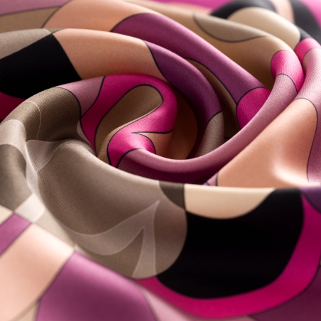 Silk Scarf S twill Bold Conversations in Pink