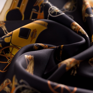 Silk Scarf S twill Royale black