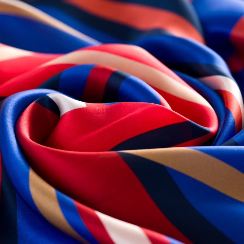 Silk Scarf Aligned Time red