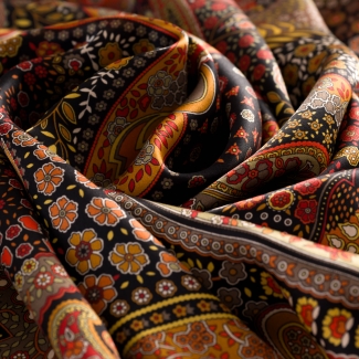 Silk Scarf Paisley Magic sienna