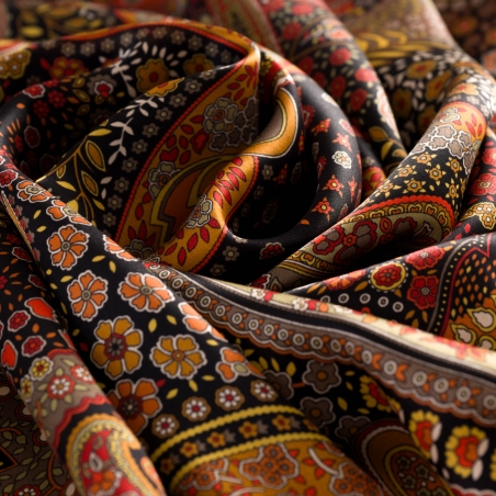 Esarfa matase Paisley Magic sienna