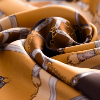 Silk Scarf S twill Timeless Code brown