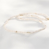 Necklace White Haze pearls, 14K gold charms