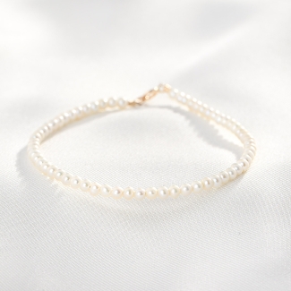 Bratara Essencial Line perle de cultura 3 mm, inchidere aur 14K