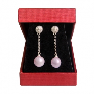 Silver earrings rose quartz My Way