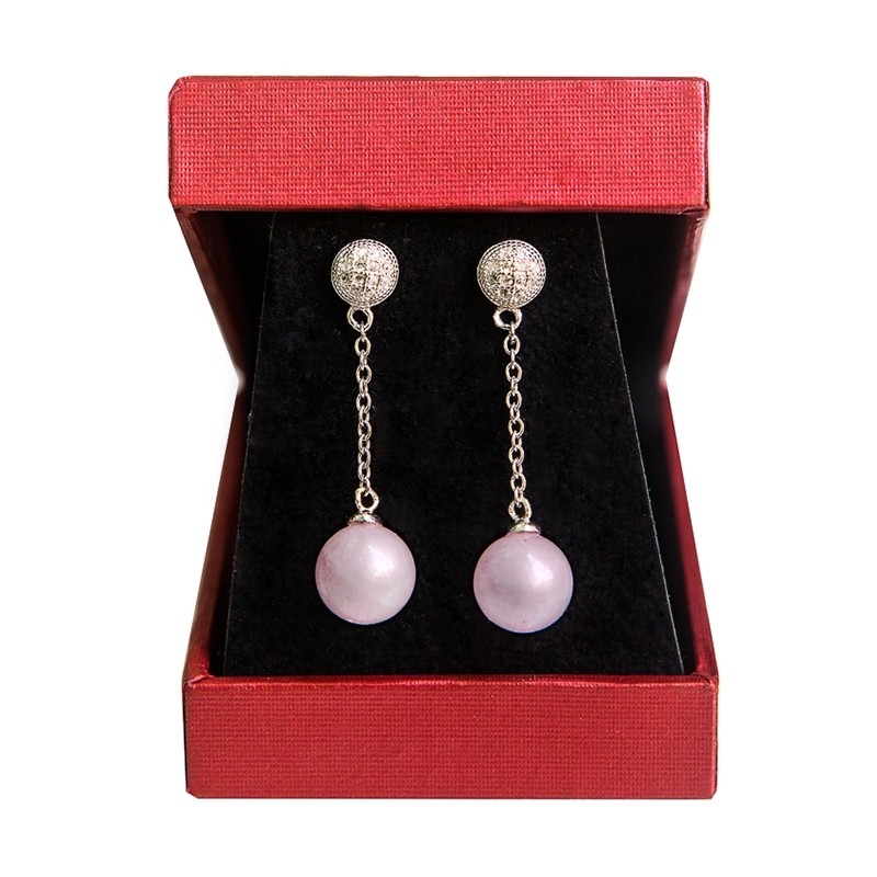 Silver earrings rose quartz My Way