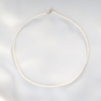Necklace Essencial Line pearls 3 mm, 14K gold closure