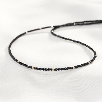 Necklace Essentials spinel, 14K gold charms