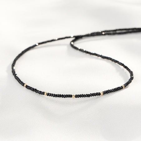 Necklace Essentials spinel, 14K gold charms