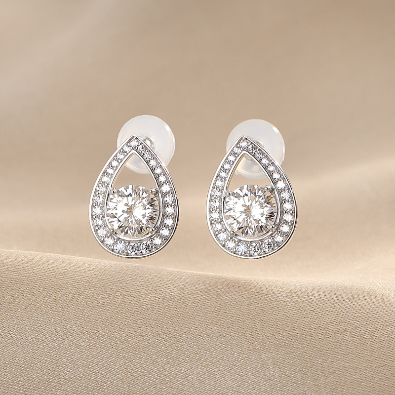 Sterling Silver Earrings Eclat Drop Glow moissanite
