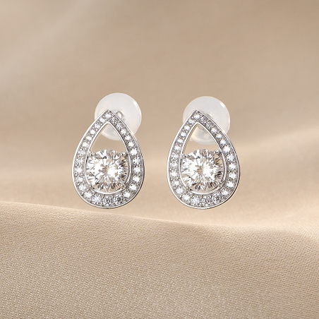 Sterling Silver Earrings Eclat Drop Glow moissanite