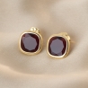 Sterling Silver Earrings Caramelle Reverse Brandy No.1, 23K gold plated