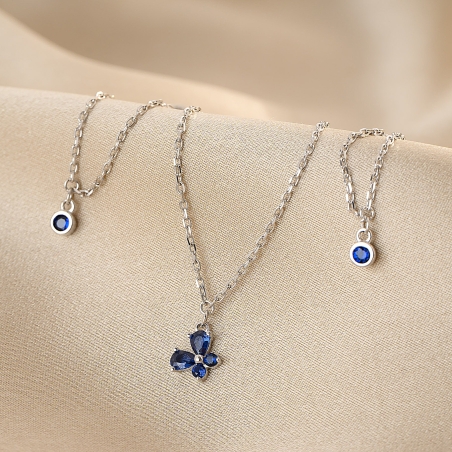 Sterling Silver Bracelet Blue Blue Butterfly for ankle