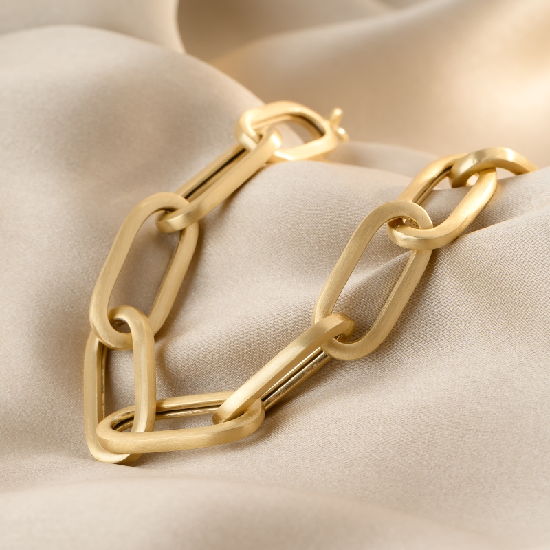 Sterling Silver Bracelet Ovali Chic 23K gold plated
