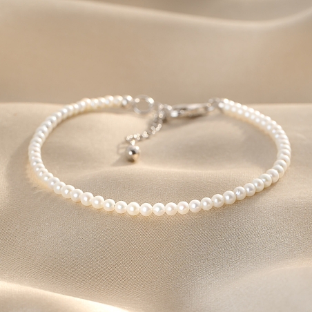 Sterling Silver Bracelet Really. You Need It. pearls 3 mm