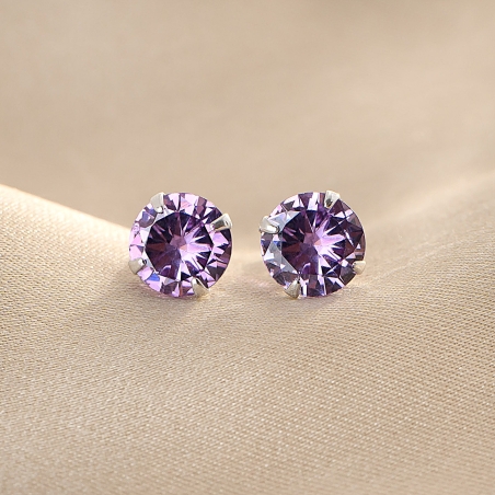 Cercei argint copii Brilliant Touch mauve