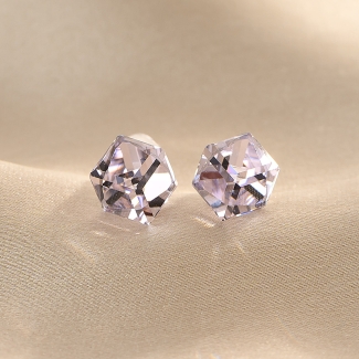 Sterling Silver Earrings cub What U C pale pink