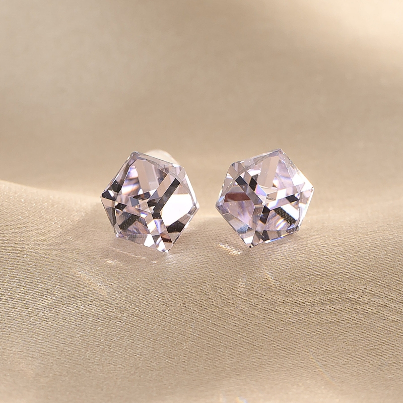 Sterling Silver Earrings cub What U C pale pink